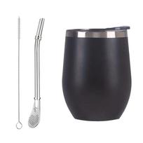 3 vnt. Nerūdijančio plieno Yerba Mate puodelio rinkinys 350 ml Dvigubos sienelės Mate puodelis Yerba Mate moliūgas su bombilomis ir valymo šepetėliu gėrimams