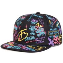 Unisex 88 Spalvoti Grafiti Rašto Reguliuojami Hip Hopo Beisbolo Kepurės Plokščiu Viršumi Snapback Kepurės Pavasario Rudens Lauko Sporto Kelionėms Moterims Vyrams geltona/juoda