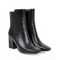 FOREADA Storapadžiai Aukštakulniai Batai Kvadratinė Nosies Žieminiai Batai Moteriški Ankle Boots Užtrauktukas Ponios Rudens Batai Balti Juodi Raudoni Dydis 33-43 33 juoda