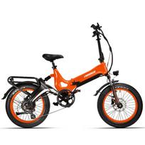 Elektrinis dviratis sulankstomas MIHOGO 20  750W variklis Didžiausias greitis 40km/h 48V 12.8AH Didžiausias nuotolis 100km Apkrova 120kg NX Spoke wheel oranžinė