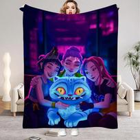 K pop Demon Antklodės Kokybiškos Minkštos Šiltos Hunters Huntrix Mėtymo Antklodė Žiema Vaikai Sofa Lova Lova Pūkuotas Lovatiesė Flannel 75x100cm ruda