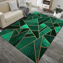 Auksinis marmuras Modernus prabangus svetainės kilimas Žalias geometrinis miegamojo namų neslystantis grindų kilimėlis Plaunami rūbinės didelio ploto kilimai 60*90cm