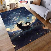 3D katės kilimas Naujas leidimas! Neslystantis, garso izoliacinis kilimas svetainei, miegamajam, prie lovos ir biuro zonoms, patvarus, plaunamas kilimėlis 40x60cm (16x24in)
