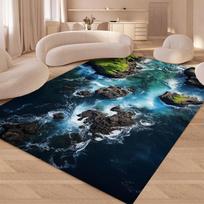 Jūros vanduo Paplūdimys Rifas Gamta Peizažas Kilimas Kilimėlis Svetainei Miegamajam Namams Sofos Dekoravimui, Vaikams Neslystanti Grindų Danga 50X80CM