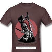 Cool Black TShirt Sekiro Shadows Die Twice Wolf Sengoku Kuro Game Homme T-Shirts Tee Pure Cotton Oversize Short Sleeve S