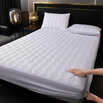 Dygsniuotas Vandeniui Atsparus Priglundantis Paklodė Čiužinio Protektorius Pair of Pillowcases balta
