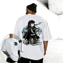 Unisex T-shirt Demon Slayer Muichiro Tokito 2026 Vasara Harajuku Anime Spausdintas Apvalus Kaklas Laisvas Atsitiktinis S