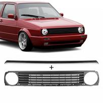 Grotelės be ženkliuko + juostelė virš žibintų skirti VW Golf MK2