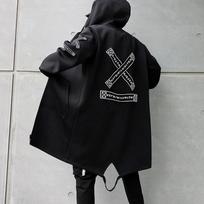 Rudens Vyriški Striukės Su Gobtuvu Spausdintos Harajuku Vėjo Striukės Paltai Vyriški Laisvalaikio Viršutiniai Drabužiai Hip Hop Gatvės Stiliaus Paltai S juoda