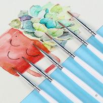 100 vnt./rinkinys, dailiai rankomis nudažytas plonas kabliuko linijos rašiklis Daugiaspalvis piešimo piešimo pieštukas dažų teptukas Nailono šepetys Specialūs vaikų „pasidaryk pats“ meninio ugdymo reikmenys white 0 blue