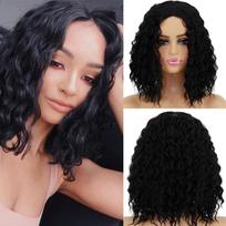 MERISIHAIR sintetinis garbanotas perukas juodoms moterims Afro garbanotas perukas karščiui atsparus pluošto banguotas perukas moterims Cosplay vakarėliui 13inches