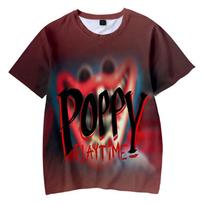 Poppy Playtime marškinėliai Huggy Wuggy Siaubo žaidimai Animaciniai 3D spaudiniai berniukui/mergaitei madingi marškinėliai Vaikams berniukams marškinėliai Viršutiniai Drabužiai 140CM