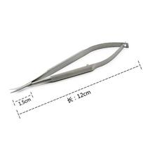 Mikroskopinės žirklės žnyplės zondas mikro kabliukas pincetas 12 cm nerūdijančio plieno zondai speneliai pincetai Round handle curved tip