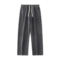 Vyriški džinsai plačiomis kojomis 2024 m. Y2K Baggy Oversized džinsinės kelnės Hip Hop Streetwear kelnės Vintažinės bėgimo kelnės raišteliai Džinsai Vyriški sportiniai kelnės S juoda