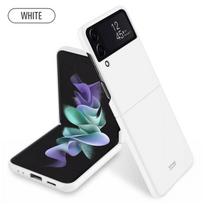 „Samsung Galaxy Z Flip 4 3 Zflip4 Case“ prabangus itin plonos odos dėklas – matinis sulankstomas, atsparus smūgiams apsauga, kompiuterio kietas nugarėlė For Z Flip 3 balta