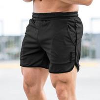 Vyriški kūno rengybos šortai Vyriški vasaros sporto salės treniruotės Vyriški kvėpuojantys tinkleliai greitai džiūstantys sportiniai drabužiai „Jogger“ paplūdimio trumpos kelnės M pilka spalva