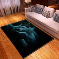 Animacinių filmų „Animal Wolf“ 3D spausdinimo kilimėliai Minkšti namų kilimai Vaikų žaidimų kilimėliai Vaikų kambario dekoro kilimai svetainės zonai 40x120cm