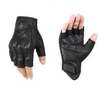 Puspirštės motociklinės pirštinės oda Guantes Moto Verano Estivi Luvas Ciclismo Gant Pirštinės be pirštų Taktinės M juoda