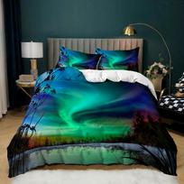 3D Arctic Aurora patalynės komplektas Gražus peizažas antklodės užvalkalas pagalvės užvalkalas 2/3 vienetų AU180 * 210 viso dydžio greitai džiūstantys namų baldai Baby 100x135cm