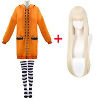 Anime Kakegurui Yomotsuki Runa Cosplay Kostiumas Geltonas Gobtuvukas Palto Striukė Mokyklos Laisvalaikio Uniforma Helovino Karnavalo Drabužiai XS-(Suit+Wig)
