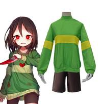 Žaidimas Undertale Chara Frisk Cosplay kostiumas Anime Aukšta apykakle Megztiniai suaugusiems Šortai Kaklo papuošalai Helovinas Vyriški Moteriški drabužiai L