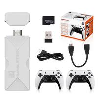 P5 PRO žaidimų konsolėje yra įmontuota 10 000+ klasikinių arkadinių žaidimų, 4K HDMI TV išvestis su dviem 2.4G belaidžiais valdikliais, 64G/128G nostalgiška žaidimų lazda 64G