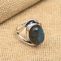Labradorito brangakmenis 925 sterlingų sidabro rankų darbo papuošalai, skirti vestuvinei dovanai 4 mėlyna