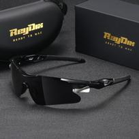 ReyDix Unisex Polarized Sport Athletic Akiniai nuo saulės, UV400 juoda