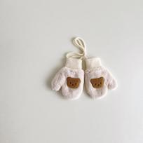1 pora kūdikių vilnonių pirštinių Kawaii Doll Bear pirštinės mažyliui berniukui mergaitei šiltos lauko slidinėjimo rudens žiemos pirštinės nuo 1 iki 4 metų smėlis