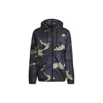 Adidas Originals Trefoil logotipas siuvinėtas kamufliažinis vėjo striukė su gobtuvu vyriška viršutinė apranga kamufliažinė HF4876 M