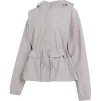 Nike Sportswear Essential striukė su gobtuvu ir užtrauktuku, su raišteliu ties juosmeniu, moteriškos striukės, balta, auksinė, violetinė FN3670-019 L