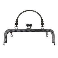 Piniginės užsegimo rėmo krepšys Kiss Clasp Lock Metalinis piniginės rėmas, skirtas „pasidaryk pats“ rankinės rankinės gamybai juoda