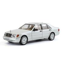 1/24 Benz W140 320SEL lydinio senovinis automobilis, lieto metalo klasikinis automobilio žaislų modelis, garso šviesa, traukiami kolekciniai daiktai, vaikų gimtadienio dovana balta