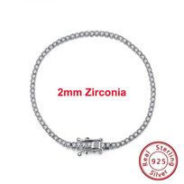 Autentiška 925 svarų sterlingų sidabro teniso apyrankė Skaidrus kubinis cirkonis Sidabrinis bangle Mergaičių vakarėlio papuošalai Rankos grandinėlė Sb61 16.5cm