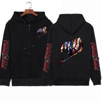 Anime FAIRY TAIL Zip Hoodie Etherious Natsu Dragneel Print Hooded Men Women Clothes Plus Size Sweatshirt Harajuku Zip Up Jacket XS juoda