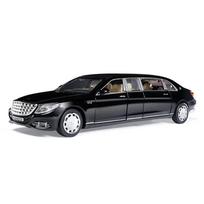 1/32 Žaislinis automobilis BENZ Maybach S650 Išplėstinė versija Metalinis žaislas Lydinio automobilis Diecast & Žaislinės transporto priemonės Automobilio modelis Šviesos Garso Žaislai vaikams juoda