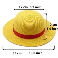 Anime Luffy Cosplay Šiaudinis Kostiumas Skrybėlė Raudonas Švarkas Helovino Karnavalo Šventė Cosplay Vyrams Moterims Suaugusiems Vaikams S geltona