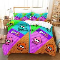 Splatoon 3 Inkling Kalmaras Patalynės Komplektas Viengulis Twin Pilnas Queen King Dydžio Lovos Komplektas Suaugusiųjų Vaikų Miegamojo Antklodės Užvalkalų Komplektai Paklodžių Komplektas 70x133cm 2pcs