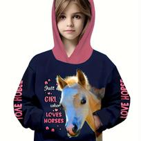 Vaikų drabužiai Mergaitėms Hoodies Ilgomis Rankovėmis 3D Mielas Arkliuko Spaudinys Vaikų Pavasario Rudens Drabužiai Laisvalaikio Stilingi Mergaičių Drabužiai Lauko Viršutiniai Drabužiai 100
