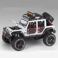 Nauja 1:24 Jeeps Wrangler Rubicon Alloy pikapas Modelis Lietas metalinis žaislas visureigis automobilio modelis Garso ir šviesos kolekcija vaikams Dovana balta