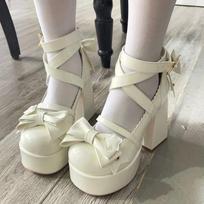 Moteriški peteliškės batai Japoniški Lolita Batai JK Kawaii Punk Batai Cosplay aukštakulniai pleištiniai sandalai 39