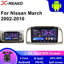 2Din Android 13 Nissan March Micra K12 2002-2010 Automobilio Radijas Multimedia Grotuvas Navigacija GPS Stereo Auto Carplay Pagrindinis Vienetas 4 core 1GB+32GB carplay