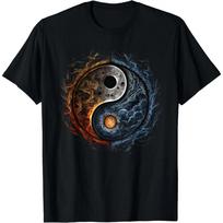 Kinų Kung Fu Tai Chi Drabužiai 3D Spausdinti Vyriški Marškinėliai Gatvės Drabužiai Yinyang Joga Zen Yin Yang Meditacijos Marškinėliai 4XL black