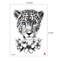 Gyvūnų rašto laikina tatuiruotė lipdukas Tigras Liūtas Leopardas Pusės rankos Hb raštas Emmy Vandens perkėlimo rinkinys Simuliacinis lipdukas 14.8*21CM