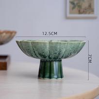 Elegantiška keraminė vaisių lėkštė su aukštomis kojelėmis virtuvės barui ir užkandžiams, buitinis vaisių padėklas, svetainės stalo gaivumo padėklas