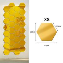 60/6pcs Hexagon Mirror Wall Stickers Self Adhesive Removable Wall Sticker Gold Silver Mosaic Tiles Decals Bedroom Home Decor 60PCS gray