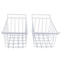 2 vnt. Šaldytuvo šaldiklio krepšiai Dideli buitiniai vieliniai laikymo krepšiai Organizatoriai su rankenomis L 39cm X W 20cm X H 20cm