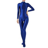 Moterų liesas blizgus viso kūno gimnastika Aktyvūs drabužiai Bodysuit Kombinezonas Nardymas banglenčių jogos maudymosi kostiumėlių klubo šou šokių stulpo kostiumas M tamsiai mėlyna spalva