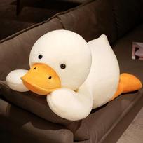 Giant Fluffy Duck Plush Toys Sleep Hug Pillow Cute Animal Stuffed Goose Dolls Creative Room Decor Kids Girls Birthday Gifts 60cm