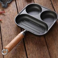 Durable Cast Iron Egg Frying Pan with Wooden Handle Non Stick Design Ideal for Cooking Breakfast Pancakes and Steaks United States